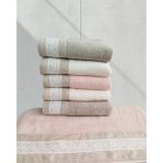 Keten Kumaşlı Gipürlü 6 Adet El Yüz Havlusu 50X90 cm - 50 x 90 cm - Antrasit - Kiremit - Bej