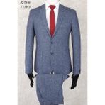 Keten Torba Cep Ipli Lastikli Pantolon Slim Fit Mono Yaka-Çift Yırtmaç Astarsız Drop 6 Takım Elbise - 50 - Lacivert
