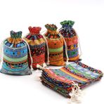 Keten ve pamuk çuval bezi çanta, 10 x 14 cm, ipli (24 adet), etnik tarzda hediye torbası, takı torbası, düğün ve kendin yap el işi için, doğal kese