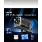 KETENOFFİCİAL Android Taşınabilir Sinema Projeksiyonu Wifi Destekli Siyah Akıllı Projektör