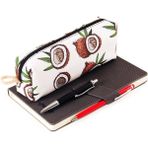 Ketnez 4'lü Set Hindistan Cevizi Desenli Sırt Çantası Kalemlik Makyaj Çantası Büyük Boy Makyaj Çantası - Renkli - Kalem Kutusu - 19cm X 8cm X 4cm