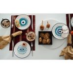 Kevin Seramik Handmade 6 Parça Nazar Boncuklu Pasta Takımı & Lüx Sunum Servisleri