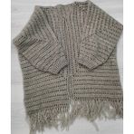 Kevser Nur Tuhafiye Cotton Iple Örülen Bayan Hirka - 38 - 40 - 0GH-Gri