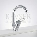 Kevser Su Armatürleri Lavabo Kuğu Batarya Kısa Boru - Krom