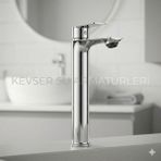 Kevser Su Armatürleri Lüx Lavabo Bataryası Uzun - Krom