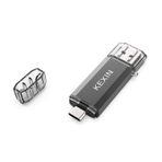 KEXIN USB C Flash Drive 64 GB USB 3.0 + USB C Bellek Çubuğu Çift USB Çubuk Thumb Drive Anahtar Halkalı Tip C Cihaz Samsung S9/ S9 Plus/ S8/ S8 Plus, MacBook, Google's Chromebook Pixel Siyah