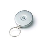 KEY-BAK Orijinal Çelik Kablo Geri Çekilebilir Anahtarlık, 48 "Paslanmaz Çelik Kablo, Krom Ön, Çelik Kemer Klipsi, 8 oz. Geri çekilme, Bölünmüş Halka