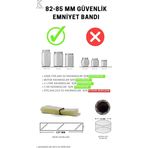 Key Market Standart Kavanoz Güvenlik Emniyet Bandı 100 Adet,82-85Mm Ağız Çapına Uygun,137X30Mm Boyut , Baskılı