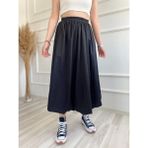 Key Moda Kadın Midi Boy Kiloş Etek Siyah
