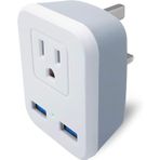 Key Power Tip G UK Güç Fişi Adaptörü, ABD'den Birleşik Krallık, Londra, İrlanda, İskoçya, AC Çıkışları için 2 USB Şarj Portu ile Akıllı Telefon vb. için Seyahat Adaptörü
