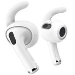 Keybudz EarBuddyz Apple AirPods 3 için silikon kulaklık başlıkları, EarPods kulaklık aksesuarı, kulak kancası, kaymaz, spor, beyaz, orta