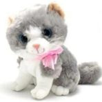 Keyfim Shop Berattoys 30 cm Sesli Peluş Kedi Miyavlayan Pelüş Kedi Peluş Oyuncak Kedi - 0315 Gri