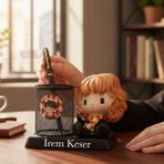 Keyfim Shop Kişiye Özel Hermione Temalı Kalemlik ve Masaüstü Organizer – Isim Yazılı Sevimli Figürlü Kalem Tutucu - --