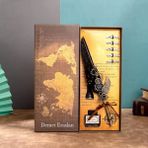 Keyfim Shop Kişiye Özel Lüks Tüylü Divit Kalem Seti – Mürekkep Şişeli, Kutulu Vintage Yazı Seti, Dekoratif Hediye Kalem - --