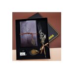 Keyfim Shop Kişiye Özel Mor Renk Divit Hokka Defter ve Tüylü Kalem Seti - Siyah