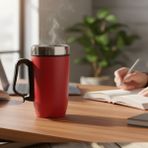 Keyfim Shop Kişiye Özel Öğretmenler Günü Özel Tasarım Termos Kupa – Kişiye Özel Hediye, Isı Yalıtımlı Çelik Mug - Kırmızı