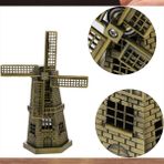 Keyfim Shop Vintage Metal Hollanda Yel Değirmeni Biblo Antik Bronz 17CM