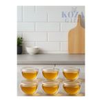 keyfisepet en keyifli sepet Çift Cidarlı Sosluk 35 ml 6 Adet | 6'lı Borosilikat Cam Sos Çerez Mini Kase Seti