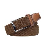 KEYNAT Elastik Örgü Kemer Erkekler ve Kadınlar için Deri 115 x 3,4 cm Üniseks Kumaş Kemer Kot, Günlük Pantolonlar için