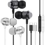Keyron 2 Paket USB C Kulaklık,Mikrofonlu USB C Kablolu Kulaklıklar,C Tipi Kulaklıklar iPhone 15 Pro Max Plus iPad Pro Pixel 8 7 6,Samsung Galaxy S23 Ultra S22 S21 FE S20 A53 A54 ile Uyumlu