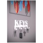 KEYS Metal Anahtar Askısı – Duvar Anahtarlık & Anahtar Düzenleyici - Beyaz