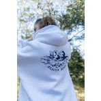 Keywest Büyük Beden Kadın 'heavensent' Ön Ve Sırt Baskılı Fermuarlı Kapüşonlu Beyaz Sweatshirt