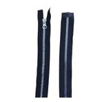 Kezban Tekstil 110 Cm Gümüş Renk Metal Görünümlü Siyah Kemik DİŞ Fermuar 1 Adet