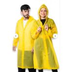 Kezban Tekstil Unisex Rüzgar Geçirmez Kapüşonlu Yağmurluk Eva Yağmurluk - Sarı - Standart