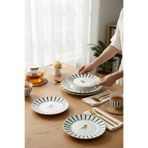 Kezze Modern Kuş Figürlü 6 Parça Porselen Pasta Tatlı Tabağı-Gold Detaylı Sunum Servis Tabağı Hrc