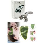 KFC Home Gua 3D Masaj 2 Li Set Gua Sha Masaj Taşı + 3D Massager Cilt Sıkılaştırıcı Terapi Masaj Aleti