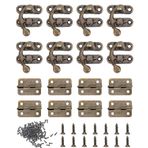 KGDUYC 20 adet antik asma kilit mandalı - Hook Hasp Retro kilit, mini menteşeler küçük, sürgü kanca kilit, ahşap kutu, mobilya, dolap, takı kutusu ve takı kutusu için