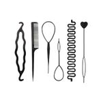 KGDUYC 6 adet saç örgü bükücü, saç örgü aleti, French Twister, Quick Spiral Braiding DIY saç şekillendirici kadınlar ve kızlar için yardımcı (Siyah)