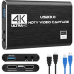 KGEAMP 4K HDMI Video Yakalama Kartı, USB3.0 1080P 60FPS Video Kaydedici, Akış Oyun ve Yayın için Nintendo Switch Yakalama Kartı (Siyah)