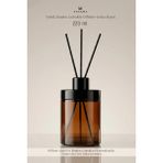 Khakma 220 ml Amber Cam Difüzör Şişesi – 3 Bambu Çubuklu Boş Koku Şişesi | Ortam Kokusu Şişesi