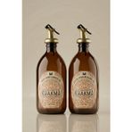 KHAKMA 2’li 500 ml Amber Cam Yağdanlık Seti | Damlatmaz Akıllı Kapaklı Zeytinyağı & Ayçiçek Yağı Şişesi