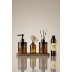 KHAKMA Ahşap Stantlı Amber Cam Sabunluk, Diffuser, Oda Kokusu ve Vazolu Dekoratif Banyo Seti 220 ml