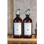 KHAKMA Ahşap Stantlı Amber Zeytinyağı Sıvıyağ Şişesi yağdanlık 500 ML 500T BB ZA ST