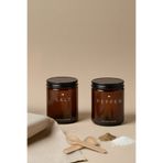KHAKMA Amber Cam Tuz ve Karabiber Kavanozu Seti – Salt & Pepper Yazılı – 2'li Set / 250 ml
