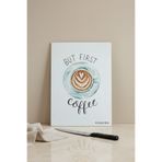 KHAKMA CoffeeMood Cam Kesme Tahtası – 25x35 cm | "But First Coffee" Tasarımlı Temperli Cam
