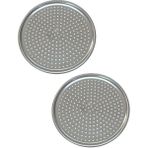 Khakma Delikli Pizza Tepsisi & Lahmacun & Pide Tepsisi 36CM 2 Adet Khakma Pizza 36CM - 36 cm - Gümüş