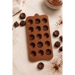 KHAKMA Silikon Çikolata Kalıbı 15’li – Çiçek & Gül Desenli, Esnek Non-Stick, Mini Tatlı & Jelly Kalıbı | 21x10,5 cm
