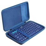 Khanka Logitech K380 Bluetooth için Sert Kılıf Klavye Klavye Koruyucu Kılıf (Siyah/Mavi, Sadece Çanta)