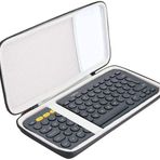 Khanka Logitech K380 Bluetooth Klavye Klavye için Sert Kılıf Koruyucu Kılıf (Siyah/Beyaz, Sadece Çanta)