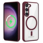 Khayra Galaxy S23 Plus Uyumlu Magsafe Wireless Şarj Özellikli Silikon KHYR Ege Kılıf-Koyu Kırmızı