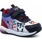 Khayt Zıpzıp Ortopedik Hafif Yuva Kreş Ev Unisex Işıklı Çocuk Spor Ayakkabı - Lacivert - Kırmızı
