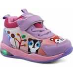 Khayt Zıpzıp Ortopedik Hafif Yuva Kreş Ev Unisex Işıklı Çocuk Spor Ayakkabı - Lila - Pembe