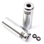 KHEbikes KHE CNC PRO BMX Pegs 10 mm 14 mm gümüş krom 492 g adaptör ve lazer logolu