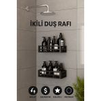 Khi-Zai Yapışkanlı Duvar Rafı Organizer Banyo Rafı Duş Rafı Mutfak Rafı Havluluk Sabun Krem Şampuanlık