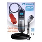 KHONS Akıllı Taşınabilir Elektrikli Araç Şarj Istasyonu 22kw | 5m Kablolu