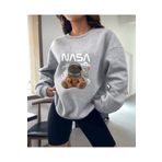 khufu SPACE NASA AYICIK Baskılı KAPUŞONLU Sweatshırt Unisex